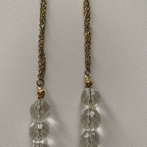 Express necklace beaded chain clear/gold details